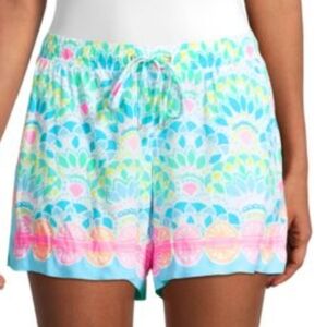 Lilly Pulitzer Katia Drawstring Shorts Blue Combo Medium Summer Beach Vacation